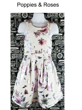 Poppies & Roses Floral Sleeveless Dress Size 7